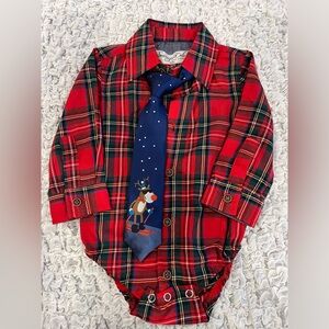 Christmas onesie with singing tie